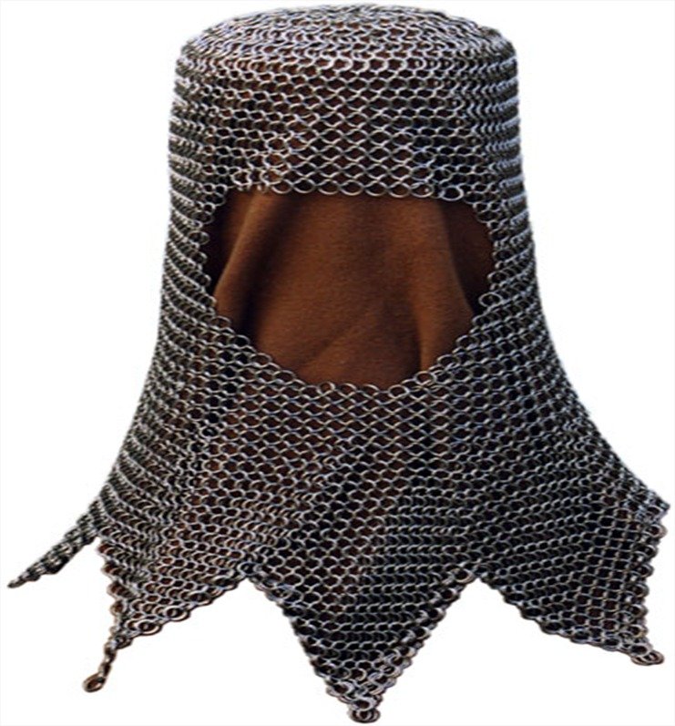 Chainmail Coif Butted 10 mm / 16 Ga. 4 in 1 Pattern weaving